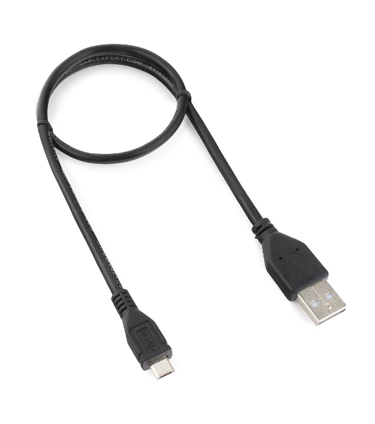 Кабель Gembird/Cablexpert USB 2.0 Pro, AM/microBM 5P, 0.5м, экран, черный, пакет