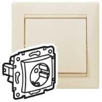 Механизм розетки 1-м СП Valena 2К+З с заземл. нем. станд. сл. кость (DIY-упак.) Legrand 695612, фото 1
