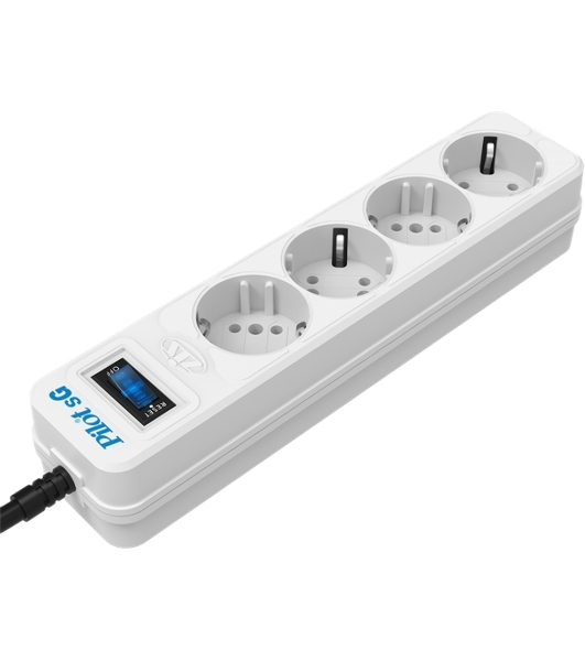Сетевой фильтр ZIS PILOT Surge protector Pilot SG5 5 outlets (GP), 10A/2.2kVt, automatic circuit-breaker, 3 m