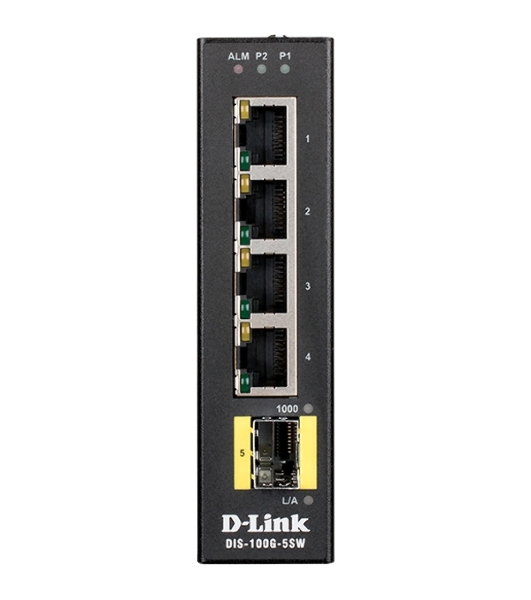 Коммутатор D-Link DIS-100G-5SW/A1A, 4×1 Гбит/с + 1×1 Гбит/с SFP, неуправляемый