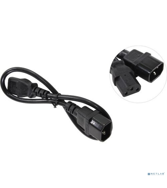 Кабель монитор-компьютер (UPS->уст-во) ExeGate Power EC-0,5P (С13->С14) VDE-250V-3*0.75-CU,10A, 0.5м