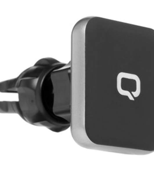 Автомобильный держатель для смартфонов Qumo MagFix, с креплением на решетку воздуховода и на панель (в комплекте), черный