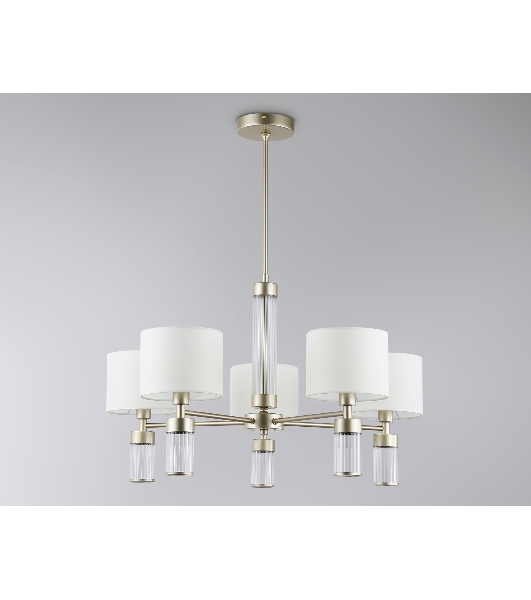Люстра Ambrella light LH71301/5 CGD/WH золото/белый E14/5 max 40W D680*740