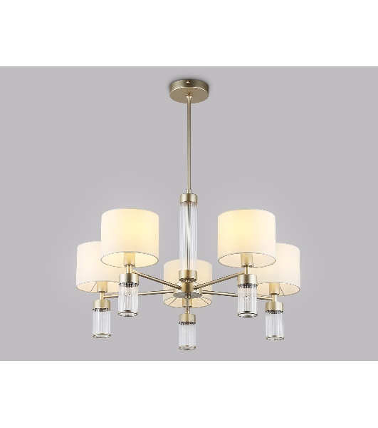Люстра Ambrella light LH71301/5 CGD/WH золото/белый E14/5 max 40W D680*740