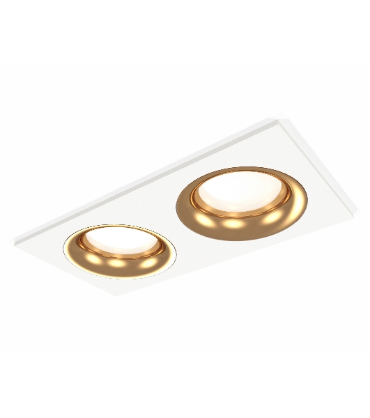Комплект встраиваемого светильника Ambrella light XC7635005 SWH/PYG белый песок/золото желтое полированное MR16 GU5.3 (C7635, N7014)