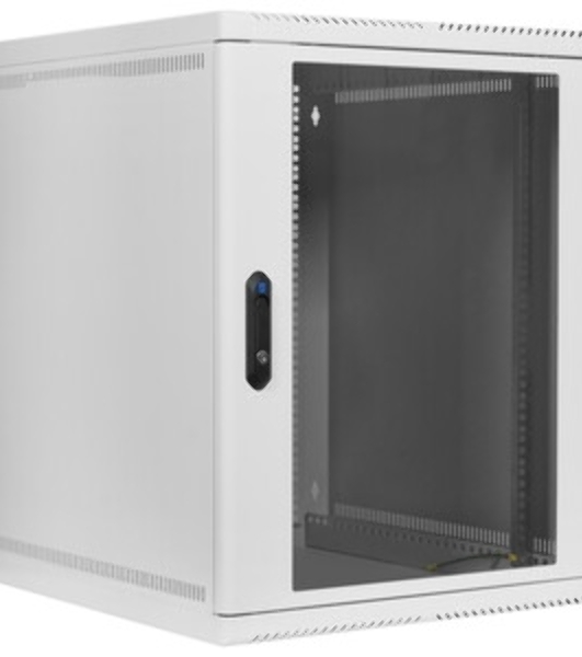 Шкаф коммутационный ЦМО ШРН-15.650-9005 настенный 15U 600x658мм пер.дв.стекл 200кг черный 600мм 180град.