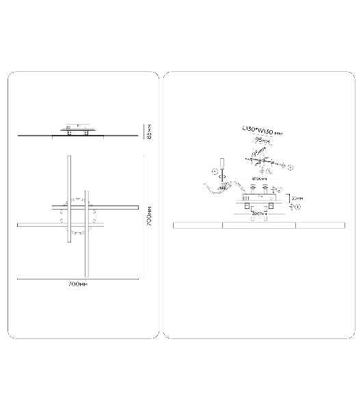 Потолочный светодиодный светильник Ambrella light FL6281 WH белый 58W 3000K-6400K 700*700*85 (ПДУ ИК)