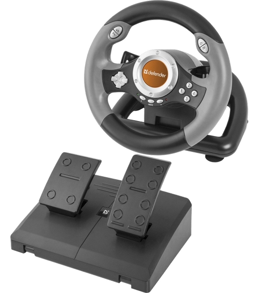 Игровой руль Defender CHALLENGE MINI Руль+ педали, 10кн., 200мм.,USB