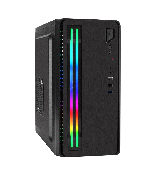 Компьютерный корпус Minitower ExeGate mEVO-7805-XP450 (mATX, БП XP450 с вент. 12см, 2*USB+1*USB 3.0, аудио, черный, с 2*RGb подсветкой)