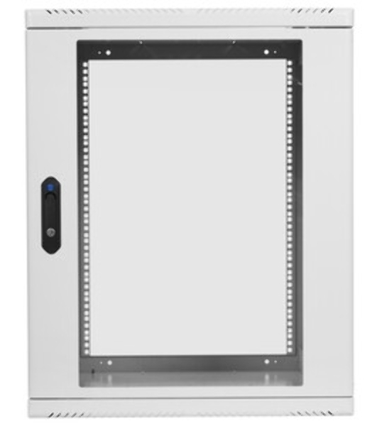 Шкаф коммутационный ЦМО ШРН-15.650-9005 настенный 15U 600x658мм пер.дв.стекл 200кг черный 600мм 180град.