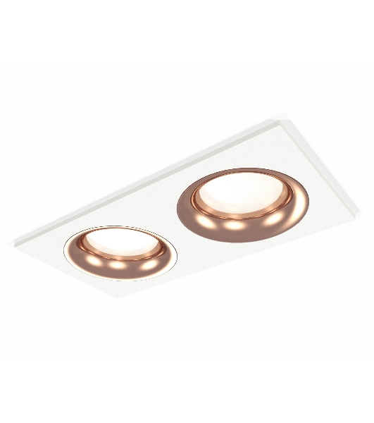 Комплект встраиваемого светильника Ambrella light XC7635006 SWH/PPG белый песок/золото розовое полированное MR16 GU5.3 (C7635, N7015)