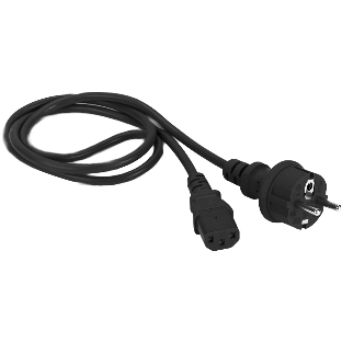 Шнур питания LANMASTER C13-Schuko прямая, 3х0.75, 220В, 10А, черный, 7 м.