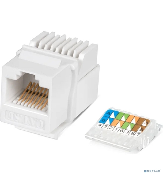 Модуль универсальный Cabeus, keystone, 1хRJ45(8P8C), Toolless, кат. 5е, неэкр., белый