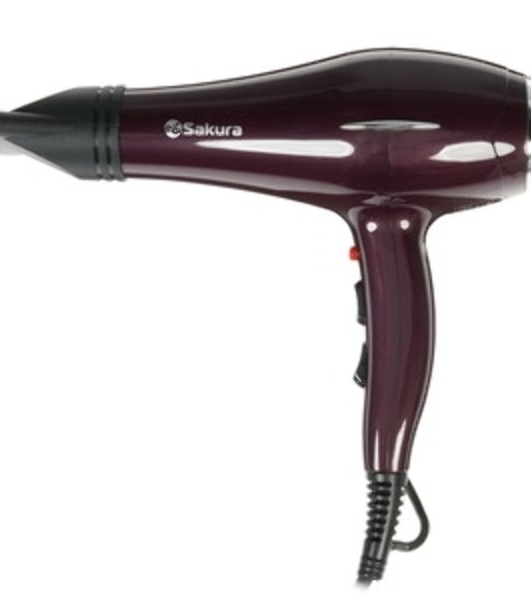 Фен SAKURA SA-4051W белый/серый, 1600 Вт, компактный