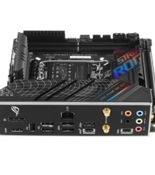 Материнская плата ASUS ROG STRIX B760-I GAMING WIFI, LGA 1700, Intel B760, 2xDDR5, 4xSATA, 2xM.2, 1xPCIe 5.0 x16, 1xHDMI, 1xDP, 1x 2.5Gb LAN, 3xUSB-A 2.0, 3xUSB-A 3.2 Gen 1, 1xUSB-C 3.2 Gen 1, 1xUSB-C 3.2 Gen 2x2, 5x3.5 мм, 7.1, Mini-ITX