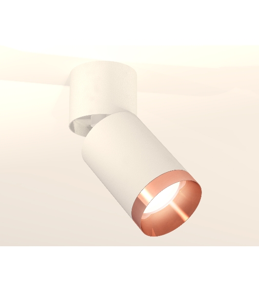 Комплект накладного поворотного светильника Ambrella light XM6312045 SWH/WH/PPG белый песок/белый/золото розовое полированное MR16 GU5.3 (A2220, C6312, N6135)