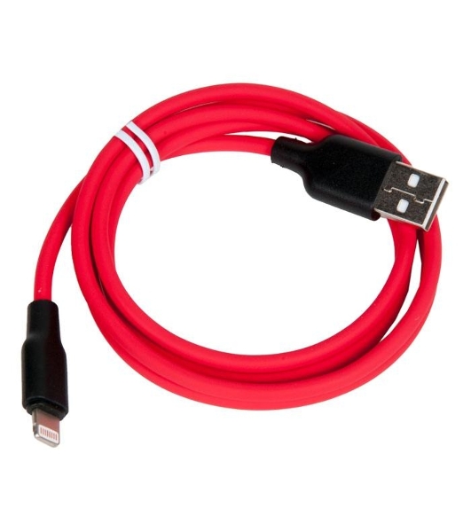 Кабель USB 2.0 HOCO X21, силиконовая оплетка, AM/Lightning M, черно-красный, 1м