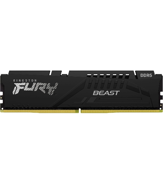 Оперативная память Kingston Fury Beast, DDR5, 16GB (1x16 GB), 5200 MHz, CL40, DIMM, с радиатором, черный