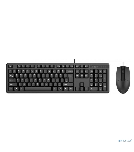 Комплект клавиатура+мышь A4Tech KK-3330S проводной, USB, 1200 DPI, чёрный