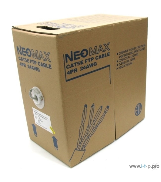 Кабель NEOMAX NM20001 Кабель FTP cat.5e, 4 пары, (305м) 0.52мм