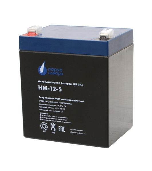 Батарея для ИБП Парус-электро HM-12-5 (AGM/12В/5А·ч/клемма F2), 90х70х101мм