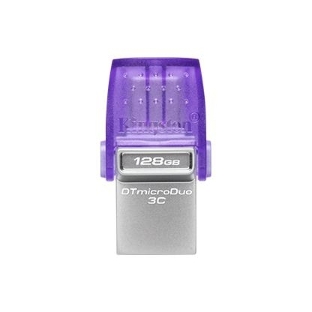 Флешка USB Kingston DataTraveler microDuo 3C (DTDUO3CG3/128Gb), 128Gb, USB 3.2 Gen 1/Type-C, R/W 200/15, фиолетовый