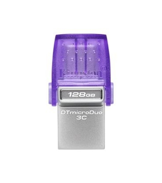 Флешка USB Kingston DataTraveler microDuo 3C (DTDUO3CG3/128Gb), 128Gb, USB 3.2 Gen 1/Type-C, R/W 200/15, фиолетовый
