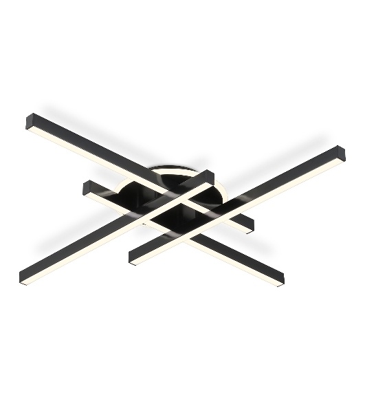 Потолочный светодиодный светильник Ambrella light FL6282 BK черный 58W 3000K-6400K 700*700*85 (ПДУ ИК)