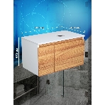 Комплект: тумба Bau Dream Blackwood 80, раковина BAU Cerama 48х37, темно-серая, выпуск клик клак черный, фото4