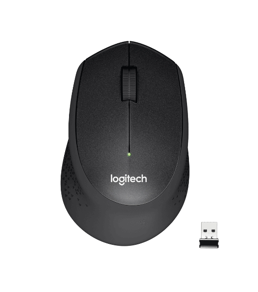Мышь беспроводная Logitech M330 SILENT PLUS черный, 1000 dpi, радиоканал, USB, кнопки - 3