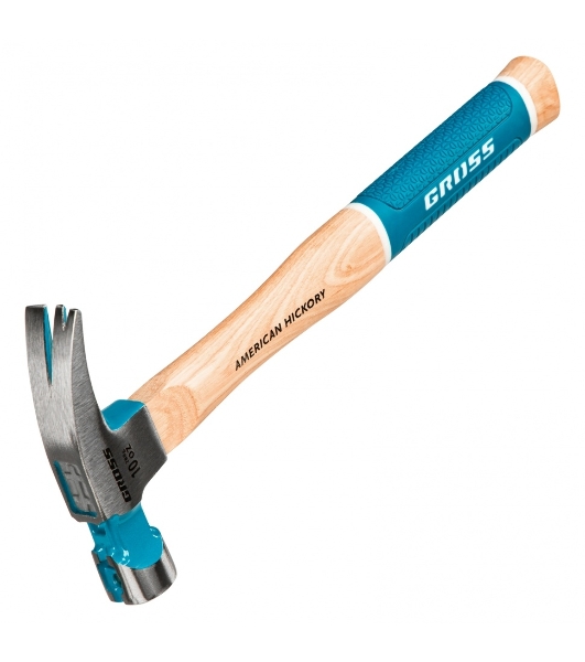 Молоток-гвоздодер Gross AMERICAN HICKORY 280 г, угол 75, магнит, обрезиненная рукоятка