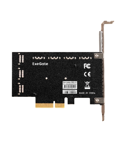 Контроллер ExeGate EXE-510 (PCI-E x4, SATA3 6Gb/s, 10 int, ASMedia Chipset ASM1166+JMB575)