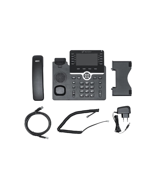 IP-телефон Flat-Phone B10: 20 SIP-аккаунтов, 2 порта 10/100/1000BASE-T (RJ-45), ЖК-дисплей, PoE, адаптер питания 220В, ТОРП