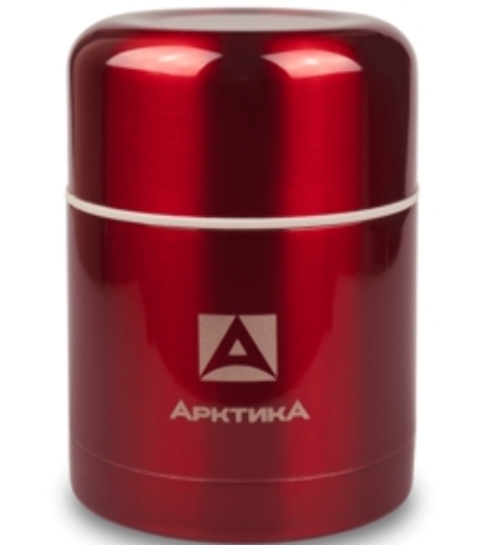 Термос Арктика 302-500 красный, широкое горло 0,5 л для супа и еды, холод/тепло 12 ч