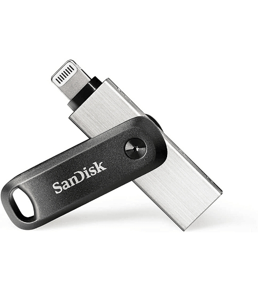 Флешка USB SanDisk IX60N iXpand Go (SDIX60N-064G-GN6NN), 64Gb, USB 3.0/Lightning, R/W 150/70, черный/серебристый