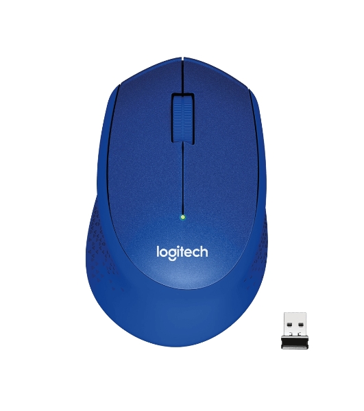 Мышь беспроводная Logitech M330 SILENT PLUS синий, 1000 dpi, радиоканал, USB, кнопки - 3
