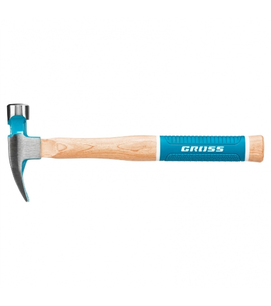 Молоток-гвоздодер Gross AMERICAN HICKORY 280 г, угол 75, магнит, обрезиненная рукоятка