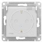 Розетка AtlasDesign Aqua 16А IP44 с заземл. защ. шторки с прозрачной крышкой быстрозажим. клем. механизм белый SE ATN440146S, фото 1