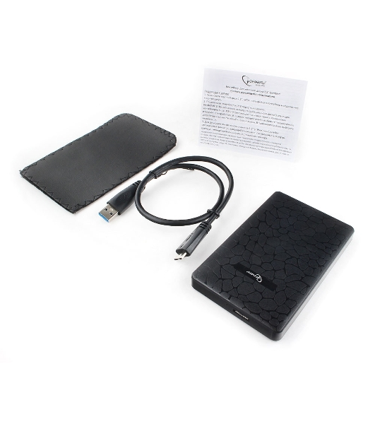 Внешний корпус 2.5' Gembird EE2-U3S-30P, черный, USB 3.0, SATA, пластик