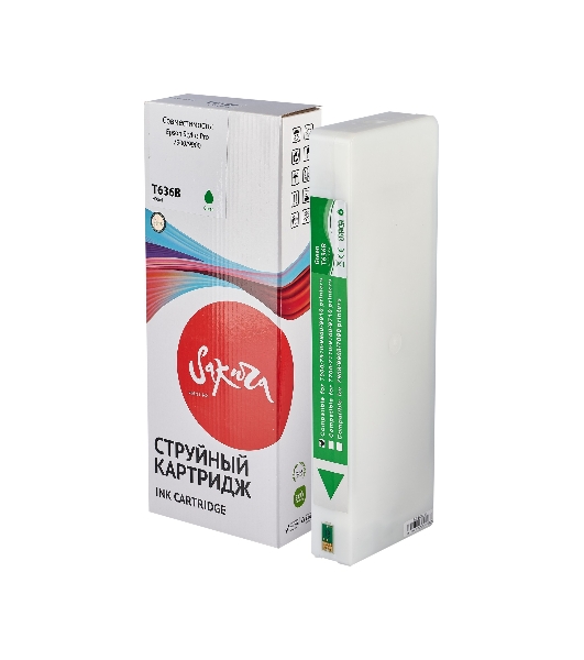 Картридж струйный Sakura C13T636B00 (T636B Green) для Epson, зеленый, 700 мл.