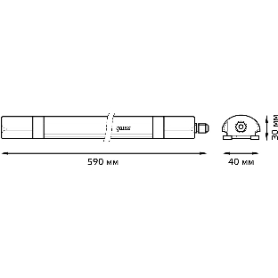 Светильник светодиодный Gauss IP65 590*40*30мм 18Вт 1300lm 4000К линейн. мат.