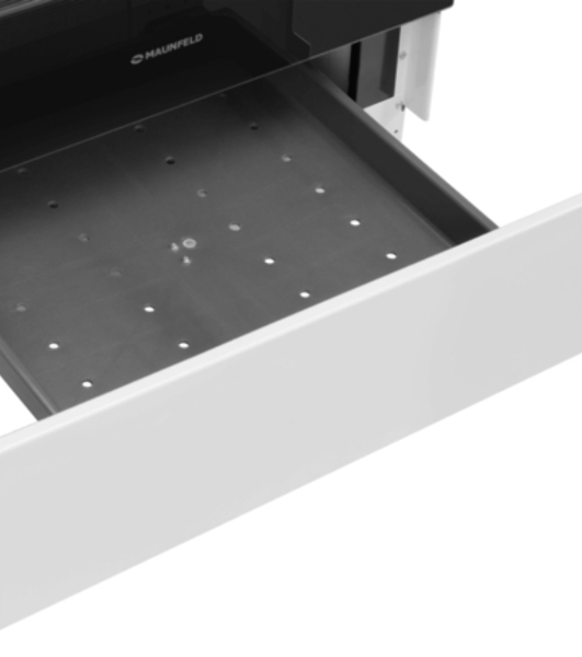 Плита электрическая Maunfeld MEC67CW08TD белый, конфорок 4 шт, духовка 59 л, 60 см x 85 см x 60 см