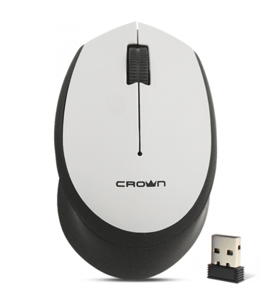 Мышь беспроводная CROWN CMM-937W чёрный/серый, 1000 dpi, USB Type-A, радиоканал, кнопки - 3