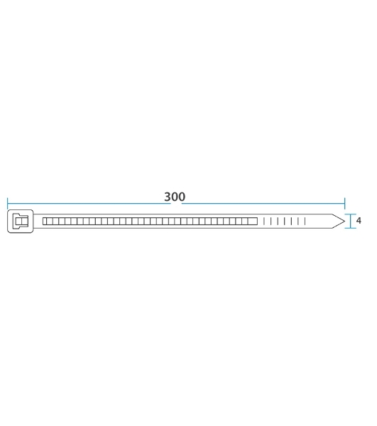 Хомут-стяжка кабельная нейлоновая Rexant 300 x 3,6 мм, белая, упаковка 100 шт.