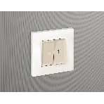 Комплект механизма 2-кл проходного выключателя с подсветкой 3200K ALFA Бежевый матовый QUANT (AP3240, VM120, G22Y) MA324030, фото4