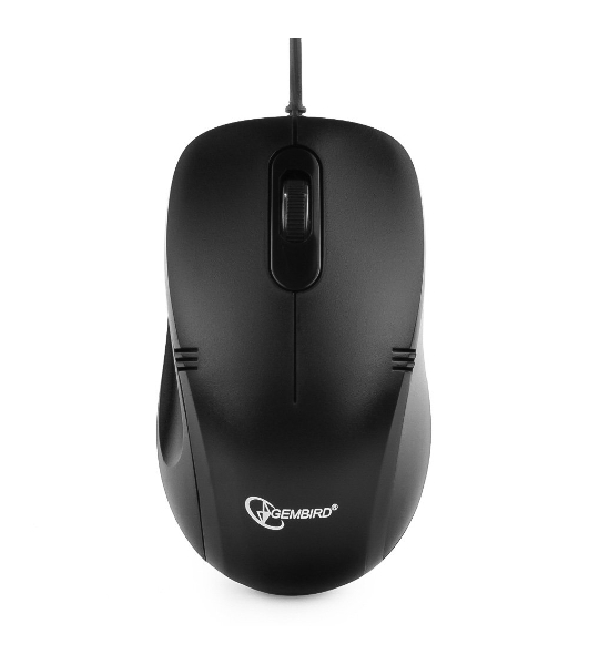 Мышь проводная Gembird MOP-100 черный, 1000 dpi, USB, кнопки - 3