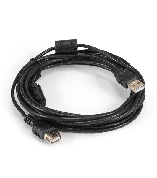 Удлинитель USB 2.0 ExeGate EX-CCF-USB2-AMAF-4.5F (Am/Af, позолоченные контакты, ферритовые кольца, 4,5м)