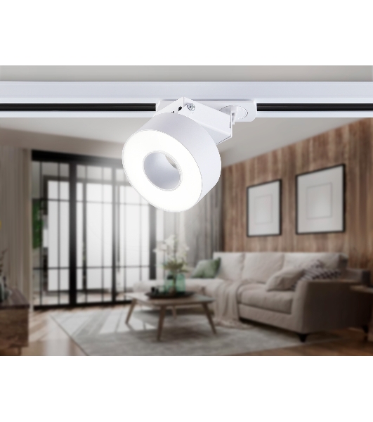 Трековый однофазный светодиодный светильник Ambrella light GL6861 WH белый LED 10W 4200K D75*80
