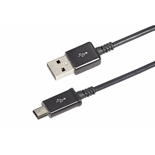 Кабель USB Rexant miniUSB длинный штекер 1 м черный