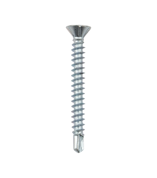 Саморез оконный Kranz сверло, 3.9х35, белый цинк, короб (500 шт./уп.)